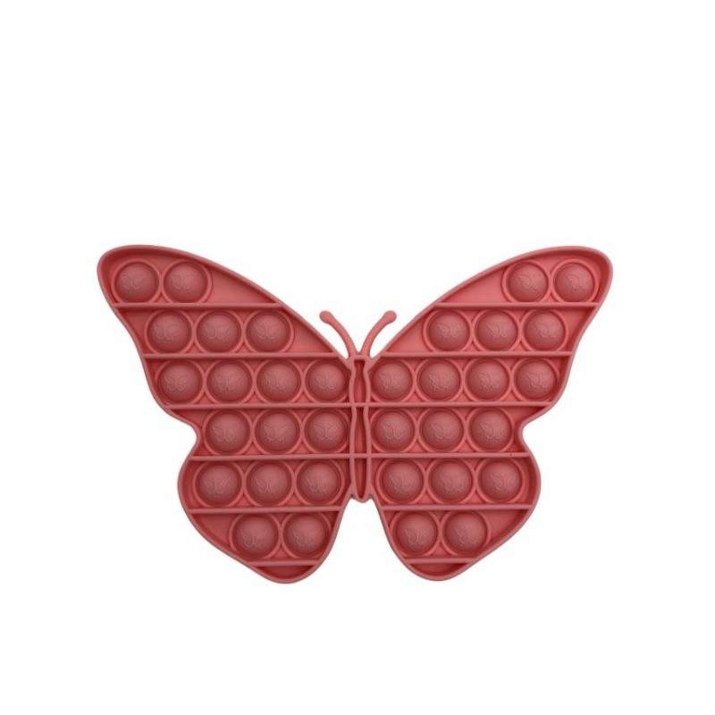 Jucarie antistres SIKS® senzoriala, din silicon, impermeabila, fluturas, roz