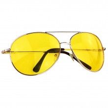 Ochelari EDAR® pentru condus noaptea pe ploaie sau ceata, rama metalica, lentile galbene
