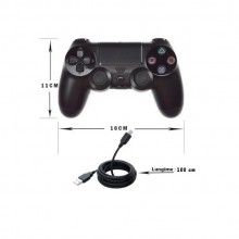 Controller SIKS® compatibil PS4, fara fir, wireless, cu cablu USB, negru