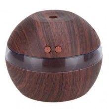 Umidificator rotund EDAR® pentru aromaterapie, difuzor ulei esential, culoare lemn deschis, 300 ml