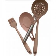 Set EDAR® ustensile bucatarie din silicon, 11 piese, roz pudra