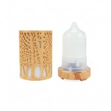 Umidificator aromaterapie SIKS® lumina led in 7 culori, model copaci, culoare lemn deschis