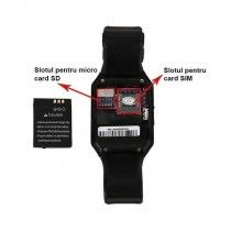 Ceas Smartwatch EDAR® cu functie telefon, Camera si Bluetooth, Gri