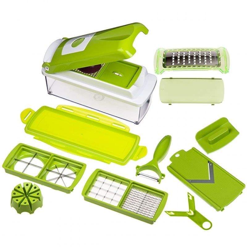 Razatoare multifunctionala EDAR® cu 11 moduri de taiere, ideala pentru fructe si legume, verde