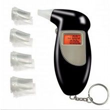 Aparat de testat alcoolemia EDAR® cu 4 capete de rezerva din plastic, alcool test, negru