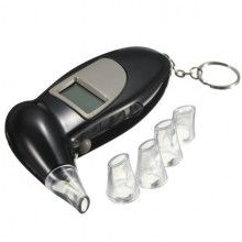 Aparat de testat alcoolemia EDAR® cu 4 capete de rezerva din plastic, alcool test, negru