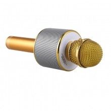Microfon karaoke SIKS® profesional cu boxa inclusa, SD Card, USB, AUX, Gold