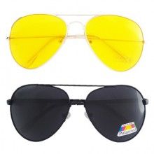 Set complet Ochelari de condus SIKS® polarizati de zi si de noapte cu 2 tocuri cadou