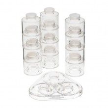 Set EDAR® recipiente pentru condimente, 12 piese cu capac, plastic, transparent Set EDAR® recipiente pentru condimente, 12 piese cu capac, plastic, transparent