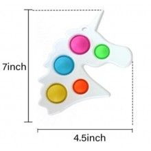 Jucarie senzoriala SIKS® cu bule de silicon, antistres, forma unicorn, alb