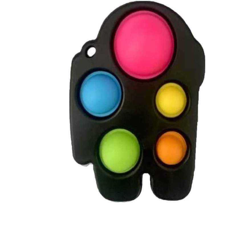 Jucarie senzoriala SIKS® cu bule de silicon, antistres, Among us, negru