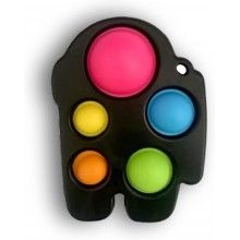 Jucarie senzoriala SIKS® cu bule de silicon, antistres, Among us, negru