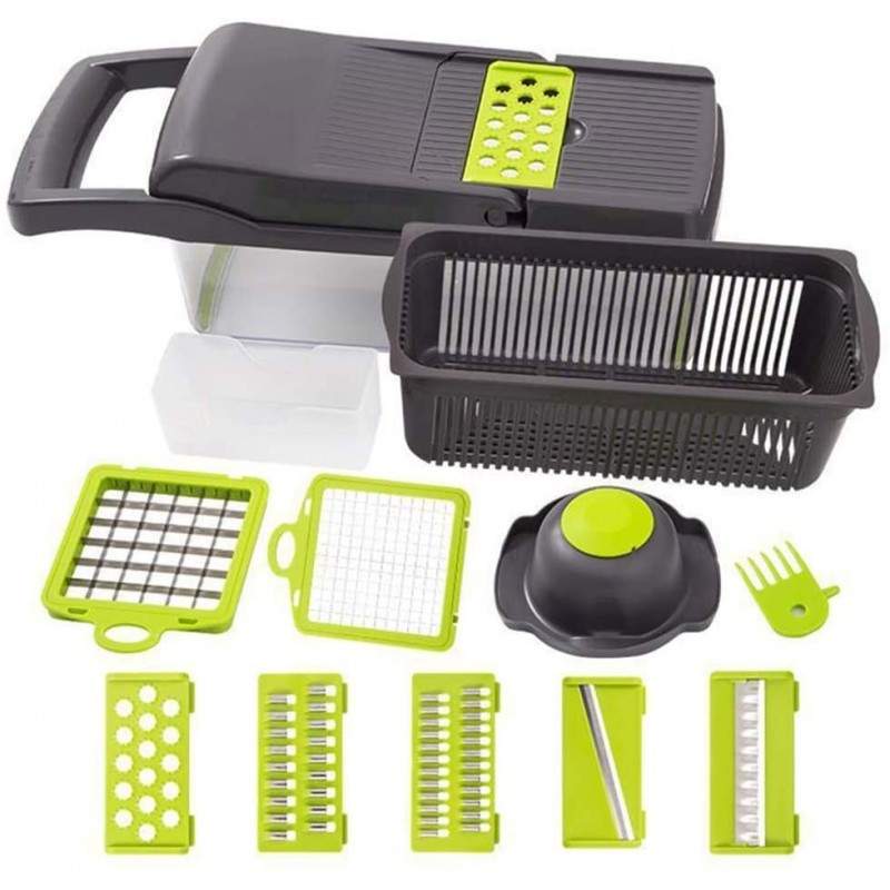 Razatoare multifunctionala EDAR® pentru legume, fructe, branzeturi, gri/verde Razatoare multifunctionala EDAR® pentru legume, fructe, branzeturi, gri/verde