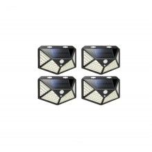 Set 4 lampi EDAR® incarcare solara, senzor de miscare, 3 moduri de iluminare