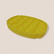 Jucarie antistres SIKS® senzoriala din silicon, pop it, relaxanta, impermeabila, forma oval galben