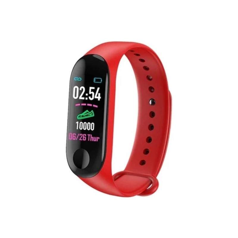 Bratara fitness SIKS®, masurare ritm cardiac si alte functii ale organismului, USB, Bluetooth, culoarea rosie Bratara fitness SIKS®, masurare ritm cardiac si alte functii ale organismului, USB, Bluetooth, culoarea rosie