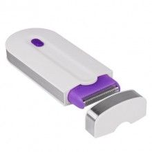 Epilator fata si corp EDAR®, aparat portabil pentru femei, alb/mov, cu cablu USB