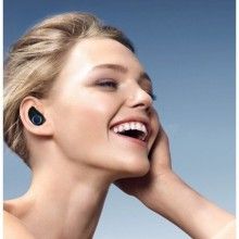 Casti Wireless Bluetooth 5.0 SIKS®, Compatibile cu iOS si Android, A1-TWS, 3D sound, incarcare rapida, Negru