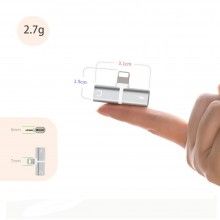 Adaptor lightning SIKS® pentru iOS cu port incarcare si casti, multicolor