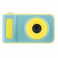 Mini camera foto SIKS®, ideal pentru copii, galben cu albastru, HD, card de memorie 8 GB