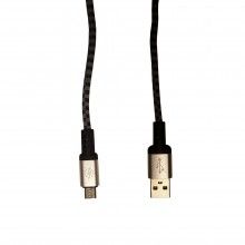 Cablu universal SIKS® incarcare, microUSB, model panzat, alb/negru