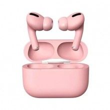Casti Wireless PRO roz cu design ergonomic, Bluetooth V5.0+, compatibile cu Android, iOS, raza de actiune 15m, sunet 3D, control