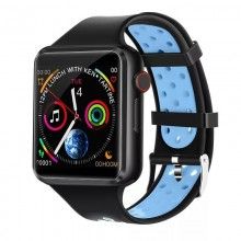 Smartwatch SIKS®, bluetooth 4.0, curea din silicon, camera, camera, negru/ albastru