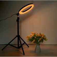 Lampa circulara SIKS® pentru make up cu telecomanda pe fir, 180 x LED, USB Lampa circulara SIKS® pentru make up cu telecomanda pe fir, 180 x LED, USB