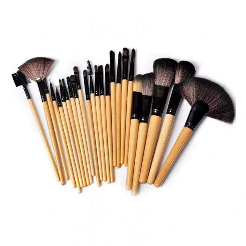 Set cu 24 SIKS® pensule pentru make-up cu husa inclusa, bej/ negru Set cu 24 SIKS® pensule pentru make-up cu husa inclusa, bej/ negru