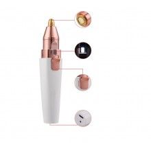 Trimmer facial 2 in 1 SIKS® cu incarcare prin USB, usor de utilizat, alb
