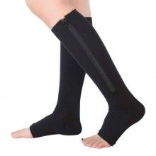 Sosete SIKS® cu fermoar pentru stimularea circulatiei, culoarea negru, L/XL