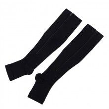 Sosete SIKS® cu fermoar pentru stimularea circulatiei, culoarea negru, S/M