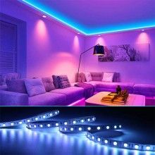Kit Banda Led RGB SIKS® Lumina Ambientala, 5 Metri, Telecomanda, IP65, Multicolor Kit Banda Led RGB SIKS® Lumina Ambientala, 5 Metri, Telecomanda, IP65, Multicolor
