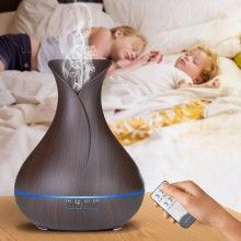 Umidificator SIKS® telecomanda, difuzor aromaterapie cu ultrasunete, culoare lemn inchis Umidificator SIKS® telecomanda, difuzor aromaterapie cu ultrasunete, culoare lemn inchis