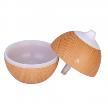 Umidificator SIKS® cu ultrasunete, difuzor aroma, mini aparat portabil pentru casa, birou, forma rotunda, lumini led, lemn desch Umidificator SIKS® cu ultrasunete, difuzor aroma, mini aparat portabil pentru casa, birou, forma rotunda, lumini led, lemn desch