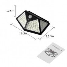 Lampa solara SIKS® cu 100 de leduri, pentru exterior, montare perete
