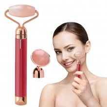 Rola masaj facial SIKS® diminuare riduri, portabil, rosu