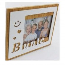 Rama foto SIKS®, 15 x 10 cm, cu mesaj Bunic, din lemn, Alb