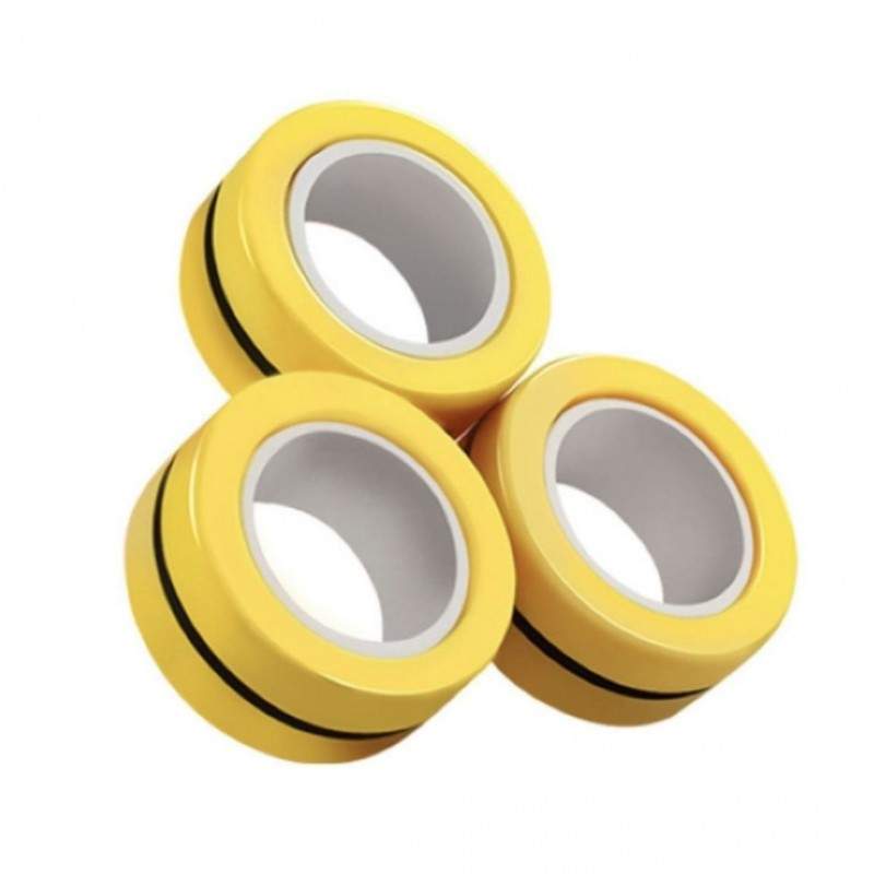 Set jucarie antistres SIKS® 3 inele magnetice cu actiune calmanta, elimina stresul, potrivit pentru copii si adulti, galben Set jucarie antistres SIKS® 3 inele magnetice cu actiune calmanta, elimina stresul, potrivit pentru copii si adulti, galben