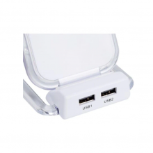 Incarcator SIKS® Wireless si Suport de Birou OJD-16 cu 2 Porturi USB si 3 Bobine, Alb