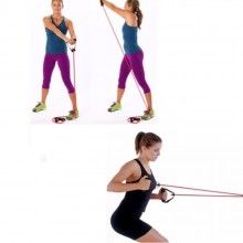 Set sistem de antrenament SIKS® fitness, 5 corzi elastice cu accesorii, universal, multicolor