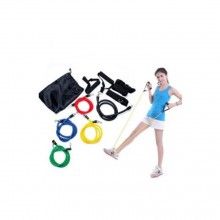 Set sistem de antrenament SIKS® fitness, 5 corzi elastice cu accesorii, universal, multicolor