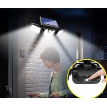 Lampa solara SIKS® 74 leduri, montare pe perete, incarcare solara, senzor miscare