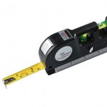 Nivela multifunctionala SIKS® cu laser, boloboc si ruleta, 3 x baterie AG13