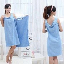 Prosop SIKS® tip rochie pentru femei, cu bretele, 160x80 cm, albastru