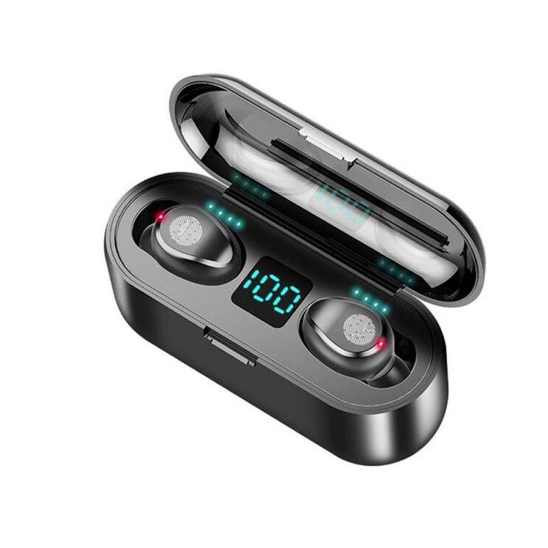 Casti Bluetooth V5.1 SIKS®, TWS, Cutie de Incarcare, Control Tactil, Universal, Negru