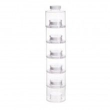 Set recipiente transparente pentru condimente SIKS®, organizator bucatarie, 6 recipiente, 35x8 cm