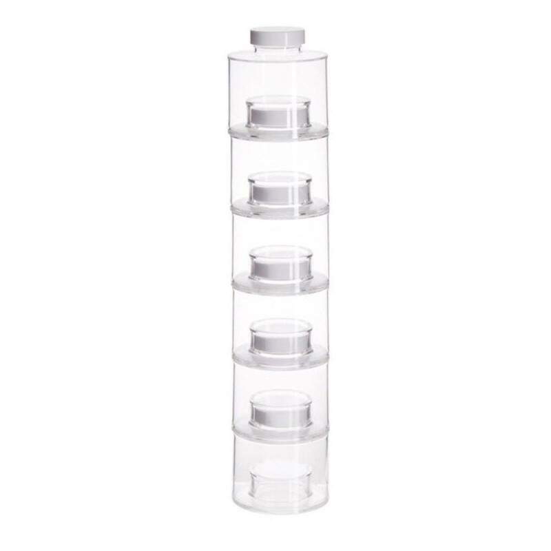 Set recipiente transparente pentru condimente SIKS®, organizator bucatarie, 6 recipiente, 35x8 cm