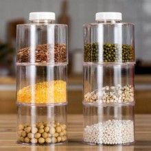 Set recipiente transparente pentru condimente SIKS®, organizator bucatarie, 6 recipiente, 35x8 cm