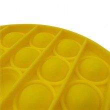 Jucarie antistres SIKS® senzoriala din silicon Pop It Now, pentru copii, impermeabila, forma rotunda, galben